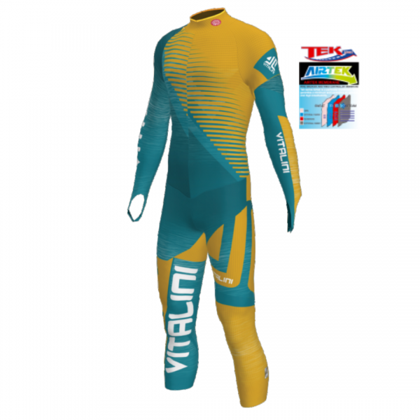 Combinaison AIRTECK Orange/Petrol avec protections EB/VP46-OP